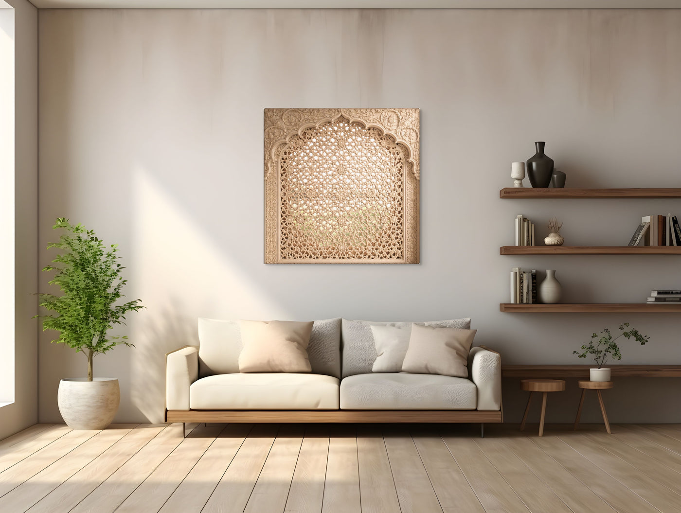 Mughal Jali Window Canvas — view 4