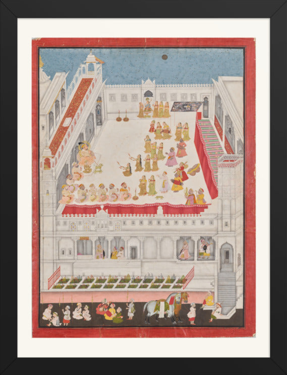 Maharana Jagat Singh Attending the Raslila, by Jai Ram and Jiva — Restored Rajput Wall Art — view 8