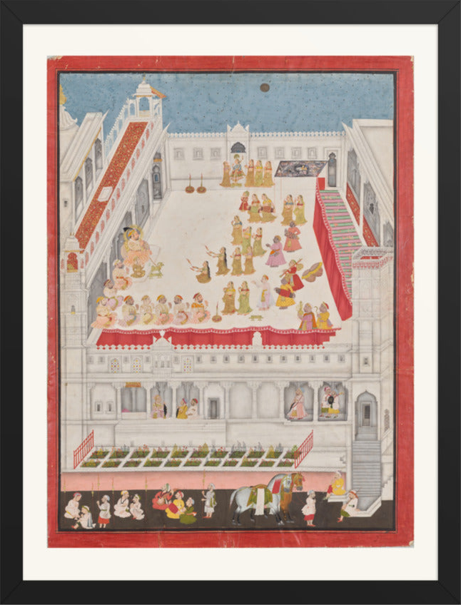 Maharana Jagat Singh Attending the Raslila, by Jai Ram and Jiva — Restored Rajput Wall Art — view 9