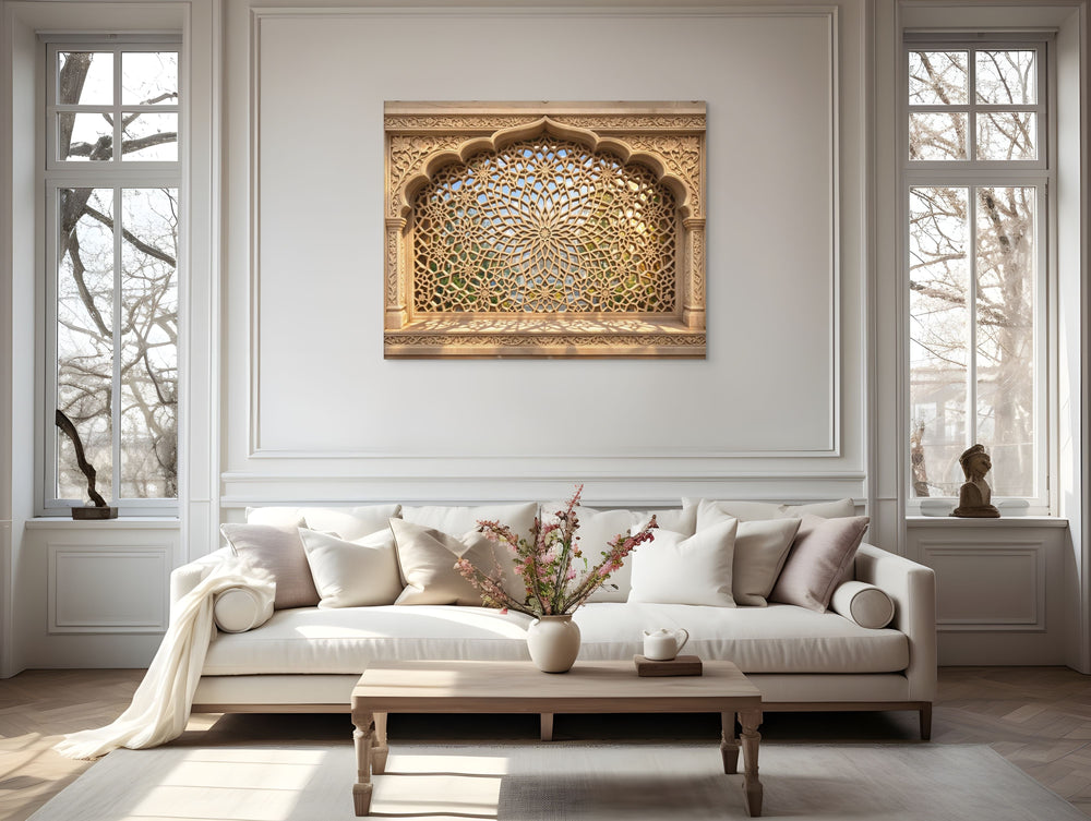 Akbari Star Jali Canvas  – Mughal Geometric Wall Art — view 5