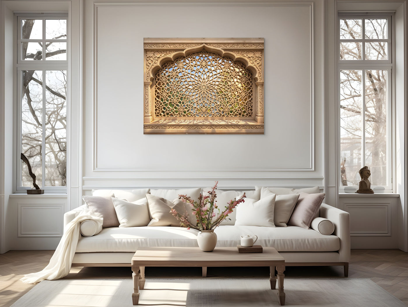 Akbari Star Jali Canvas  – Mughal Geometric Wall Art — view 5