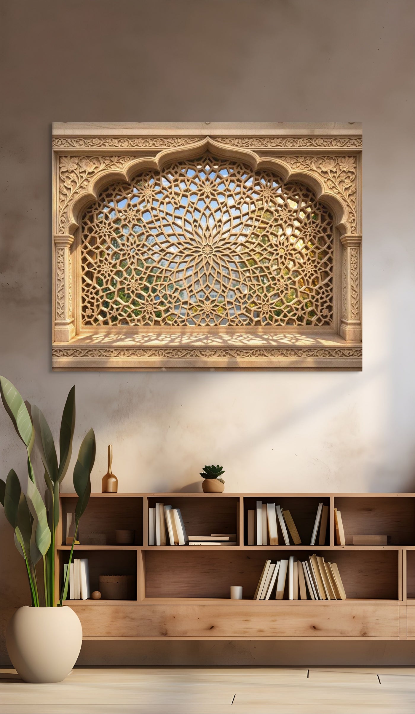 Akbari Star Jali Canvas  – Mughal Geometric Wall Art — view 8