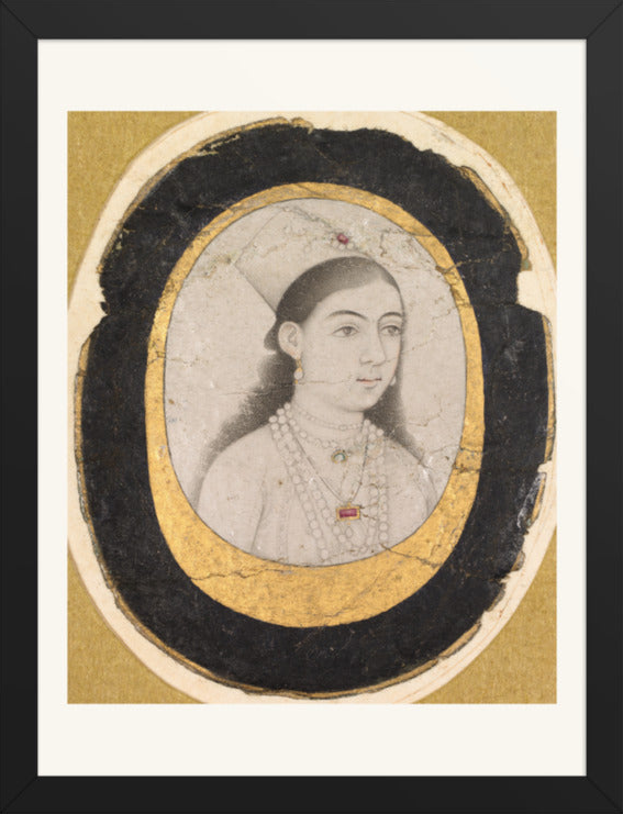 Jewel Portrait of a Young Girl — Restored Mughal Wall Art — view 8