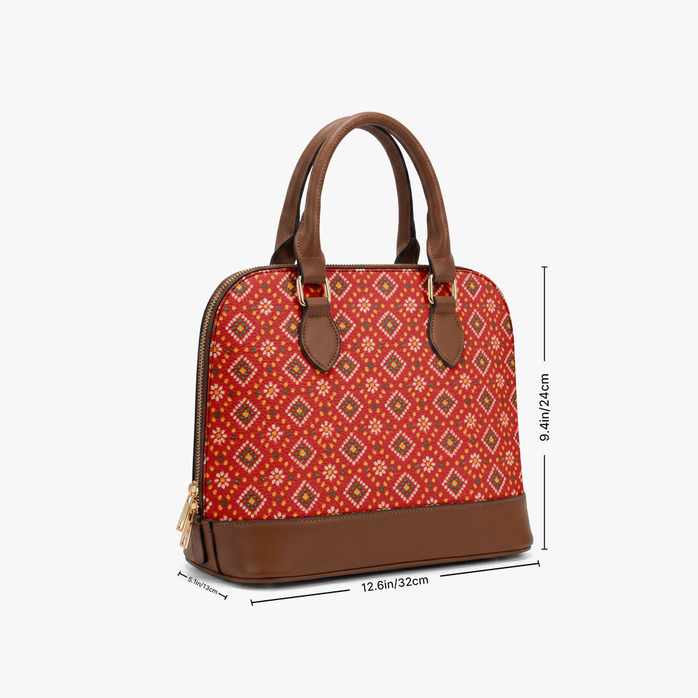 Bandhani — Red & Saffron Dome Handbag — view 9