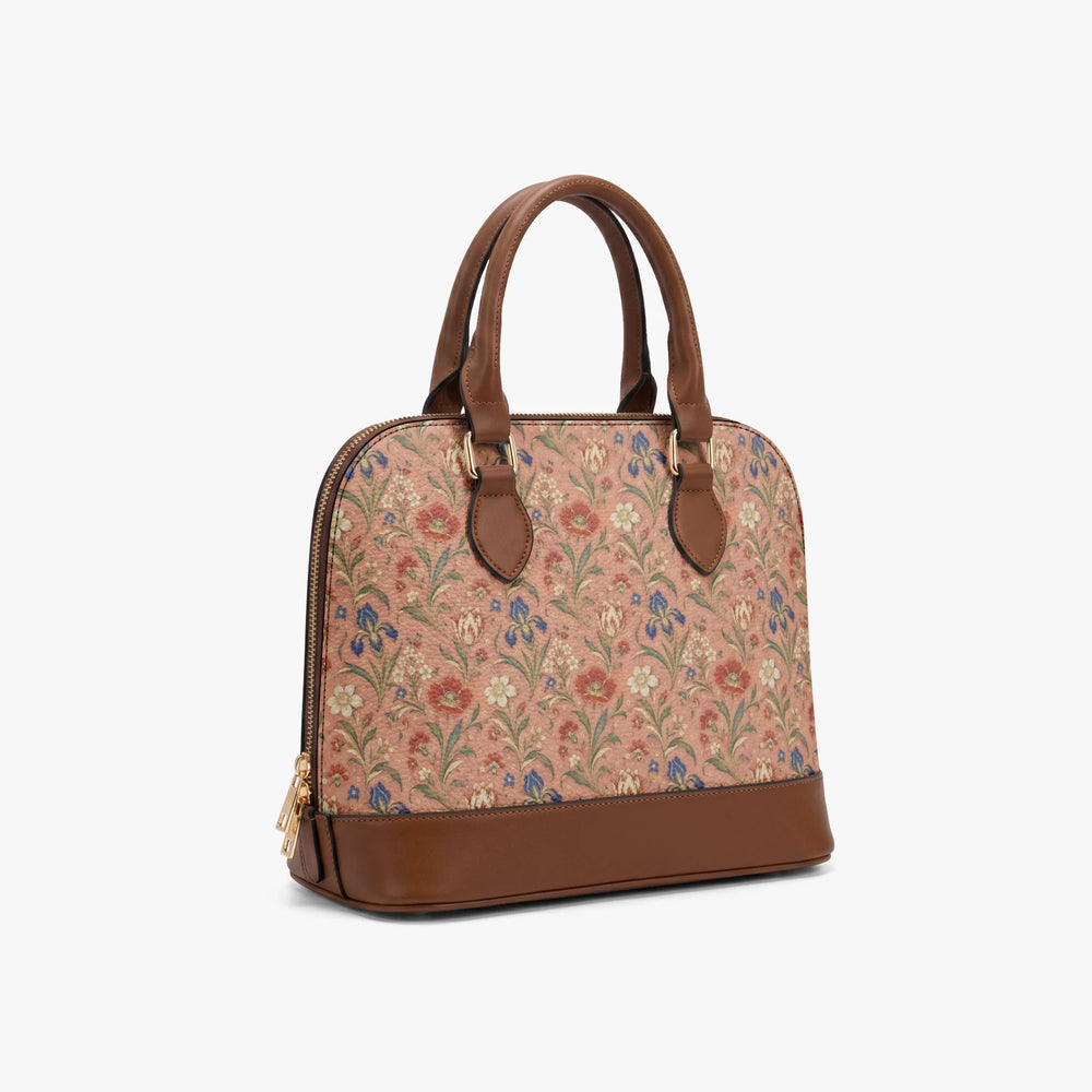Hashiya Flowers — Apricot Dome Handbag — view 4