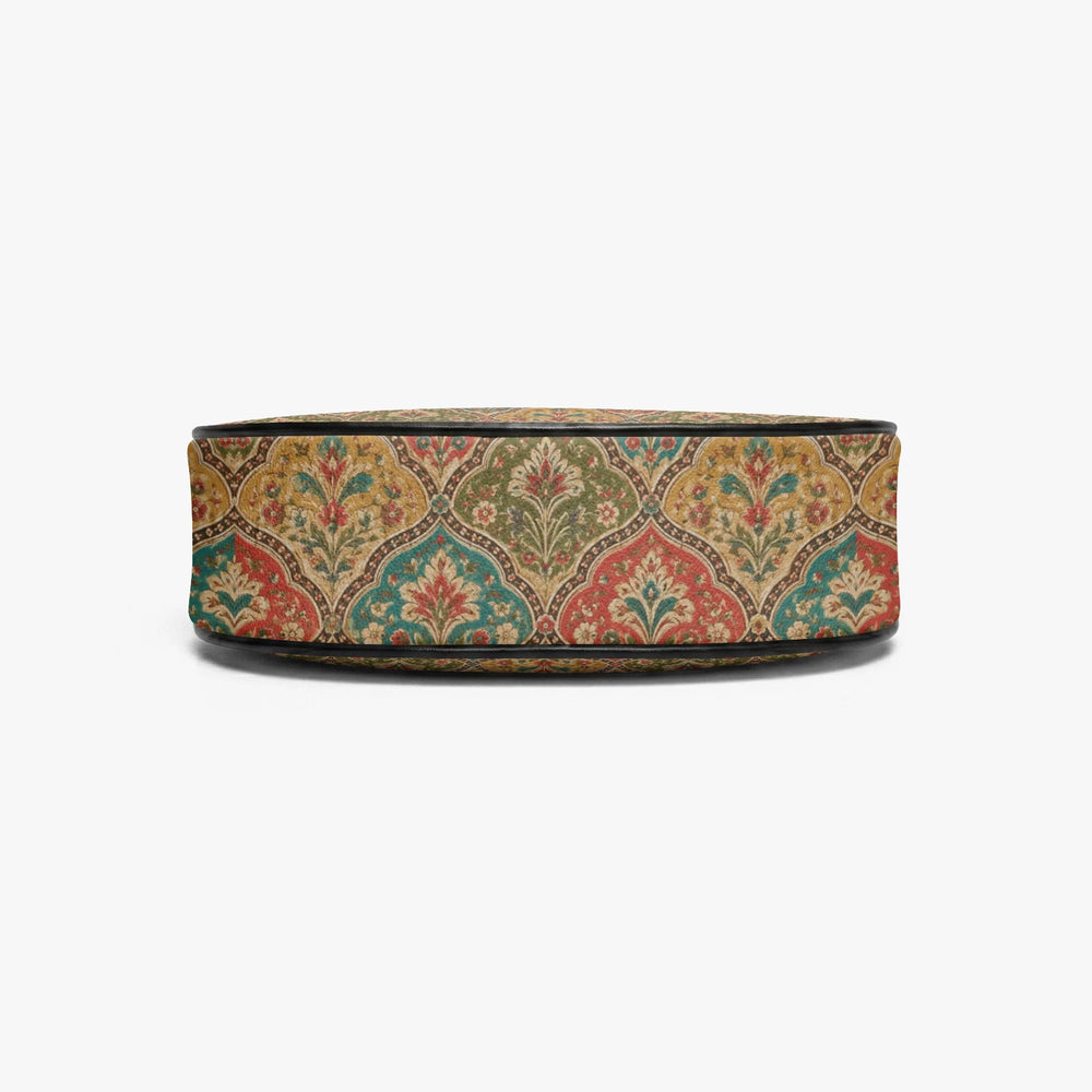 Mehrab Block Print — Ochre & Teal Crescent Shoulder Bag — view 7