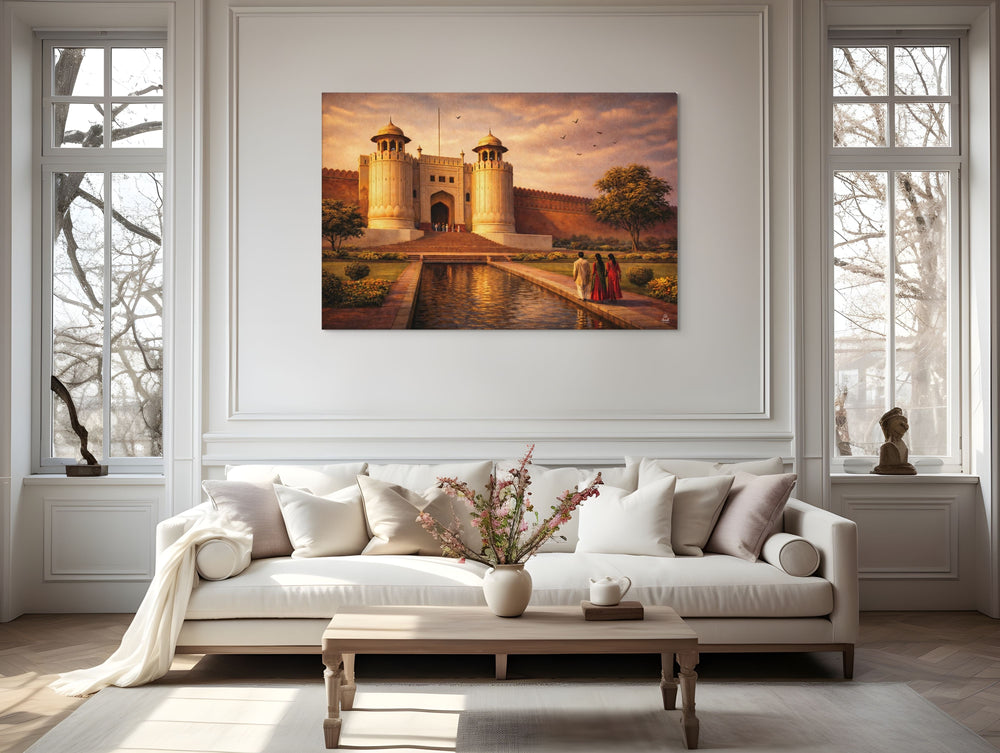 Shahi Qila at Golden Hour – Mughal Architecture Canvas Wall Art — view 5