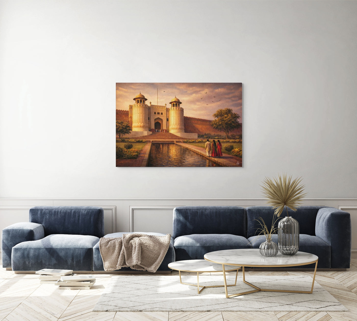 Shahi Qila at Golden Hour – Mughal Architecture Canvas Wall Art — view 7