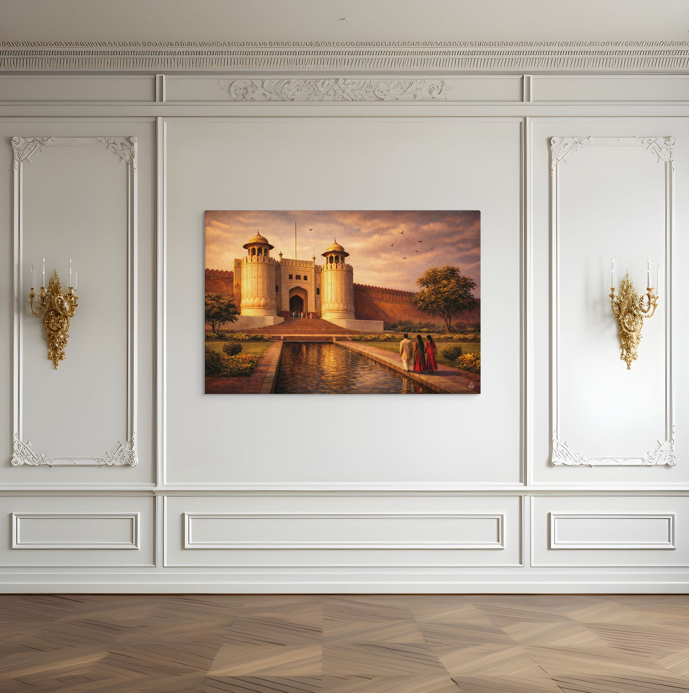 Shahi Qila at Golden Hour – Mughal Architecture Canvas Wall Art — view 9