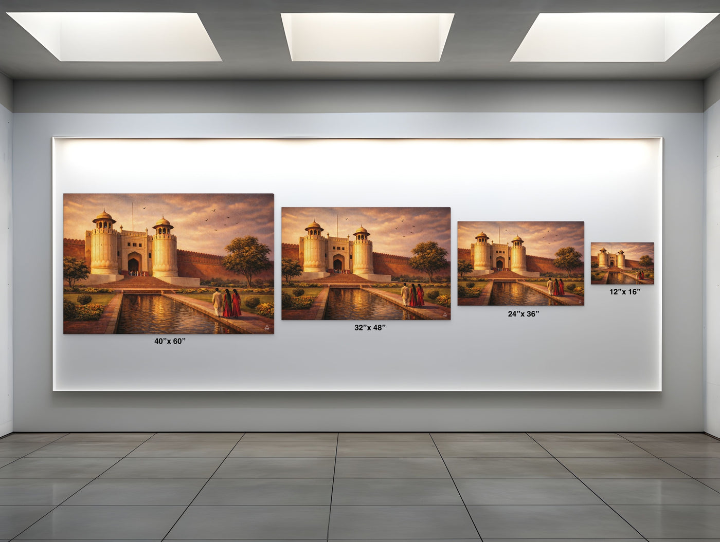 Shahi Qila at Golden Hour – Mughal Architecture Canvas Wall Art — view 6