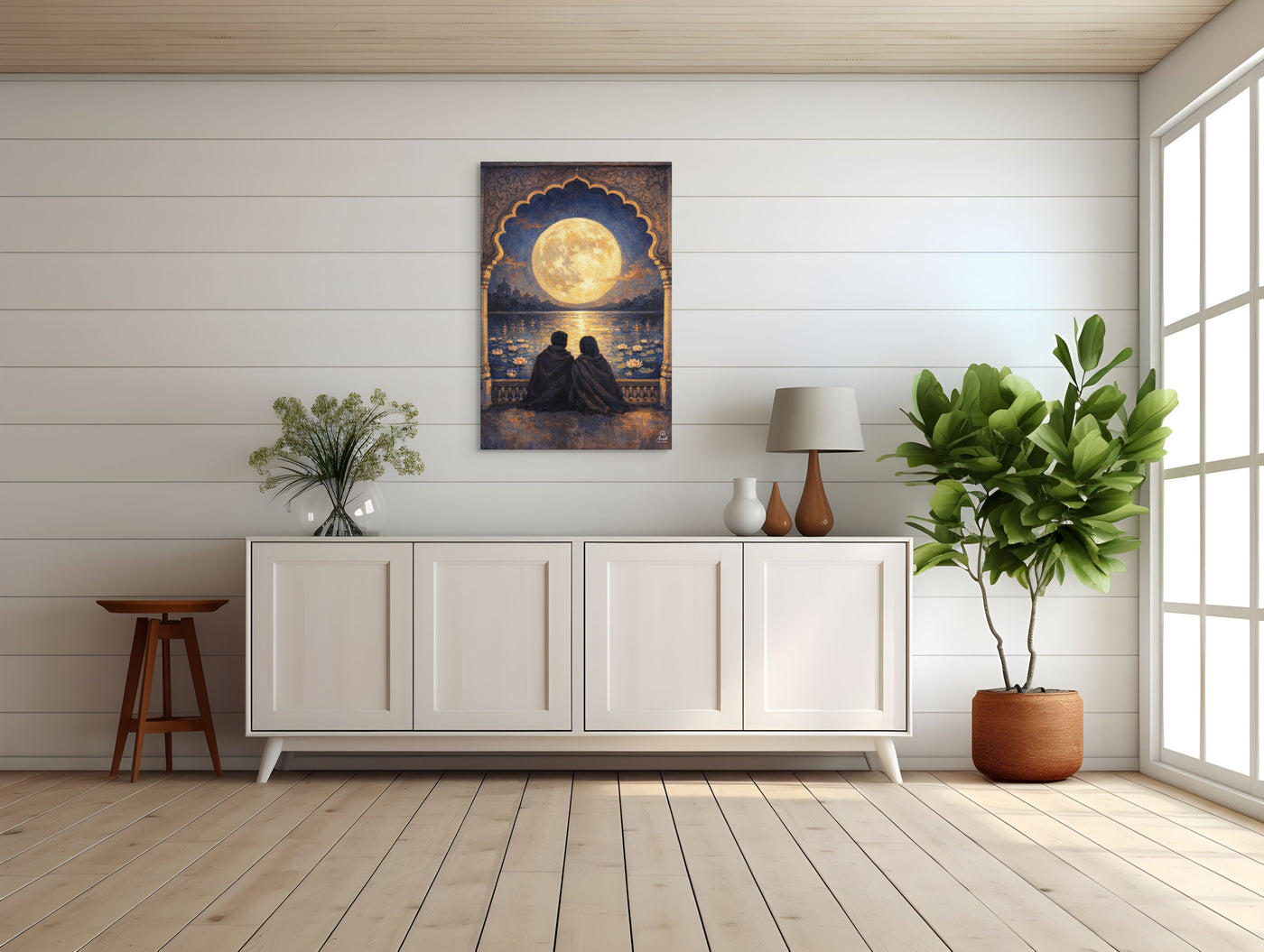 Moonlit Palace Reflections – Mughal Inspired Romantic Canvas Art — view 10