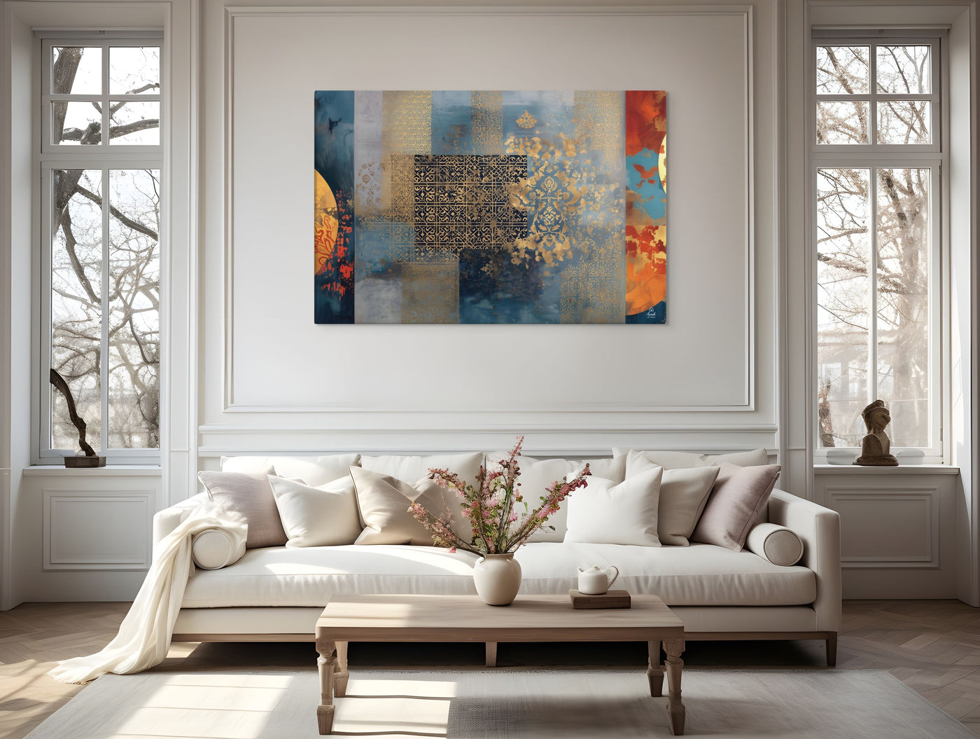 Mughal Reverie in Blue & Gold — view 3