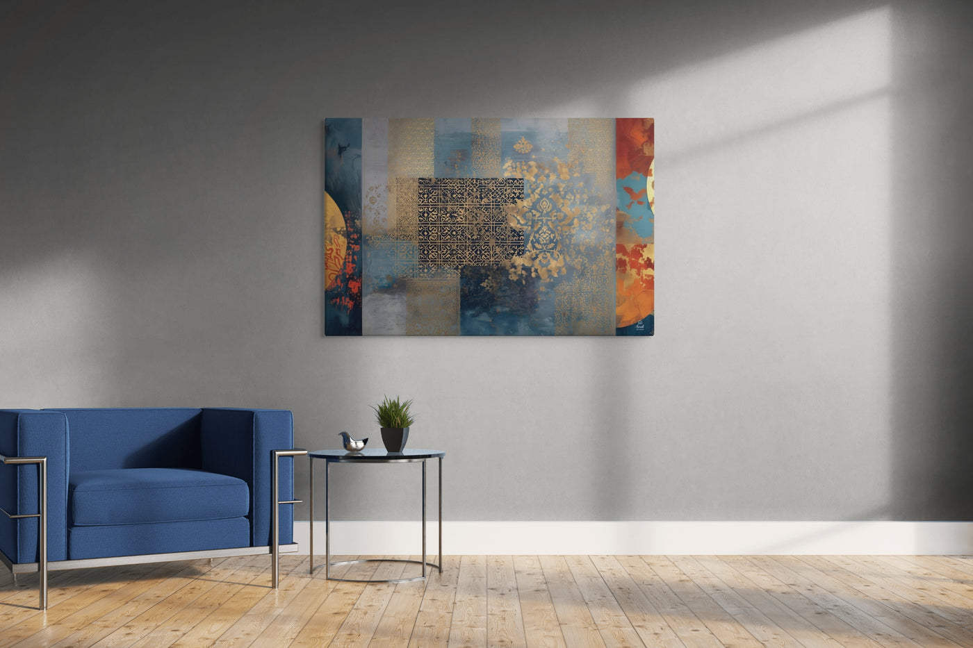 Mughal Reverie in Blue & Gold — view 5