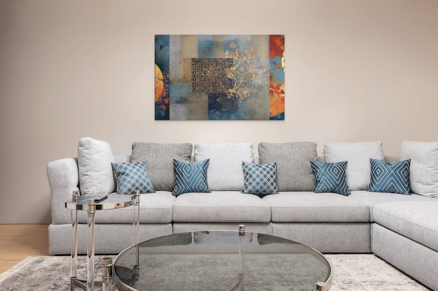 Mughal Reverie in Blue & Gold — view 7