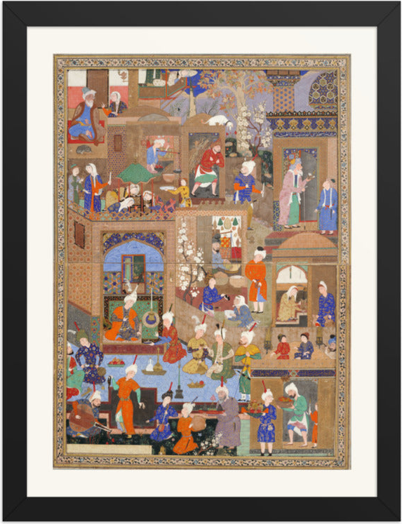 Nighttime in a City by Mir Sayyid Ali | Restored Persian Miniature — view 27