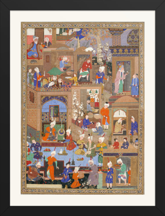 Nighttime in a City by Mir Sayyid Ali | Restored Persian Miniature — view 12