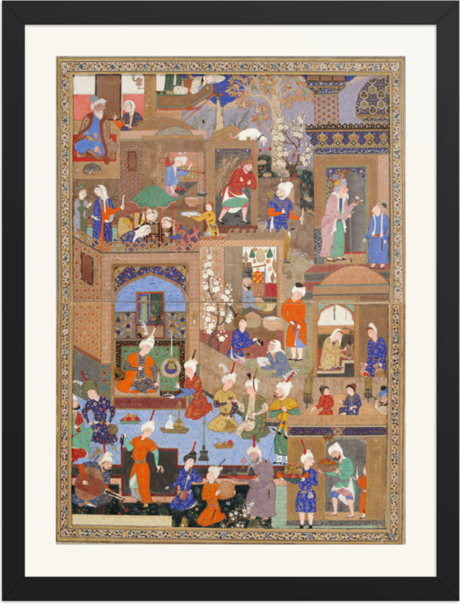 Nighttime in a City by Mir Sayyid Ali | Restored Persian Miniature — view 28