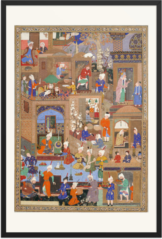 Nighttime in a City by Mir Sayyid Ali | Restored Persian Miniature — view 19