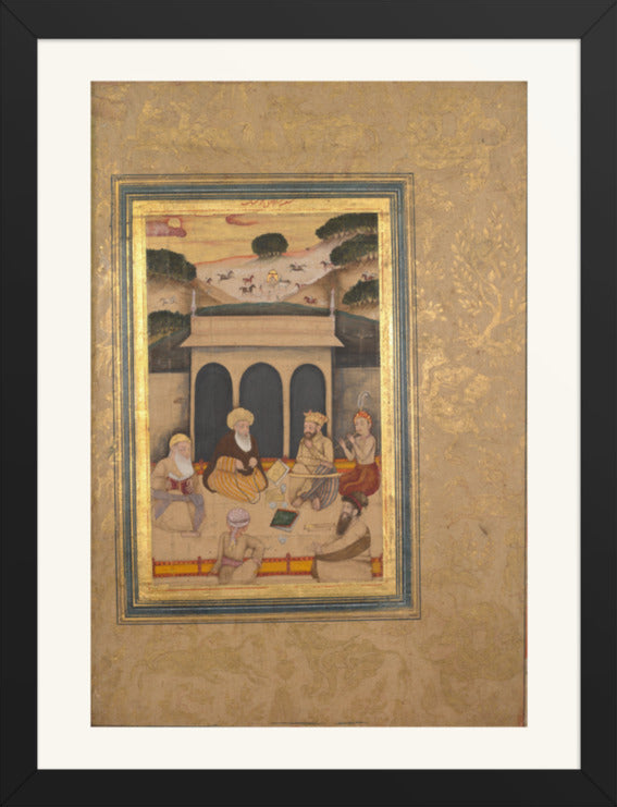 A Nobleman Visiting a Saint at His Shrine — Restored Mughal Wall Art — view 8