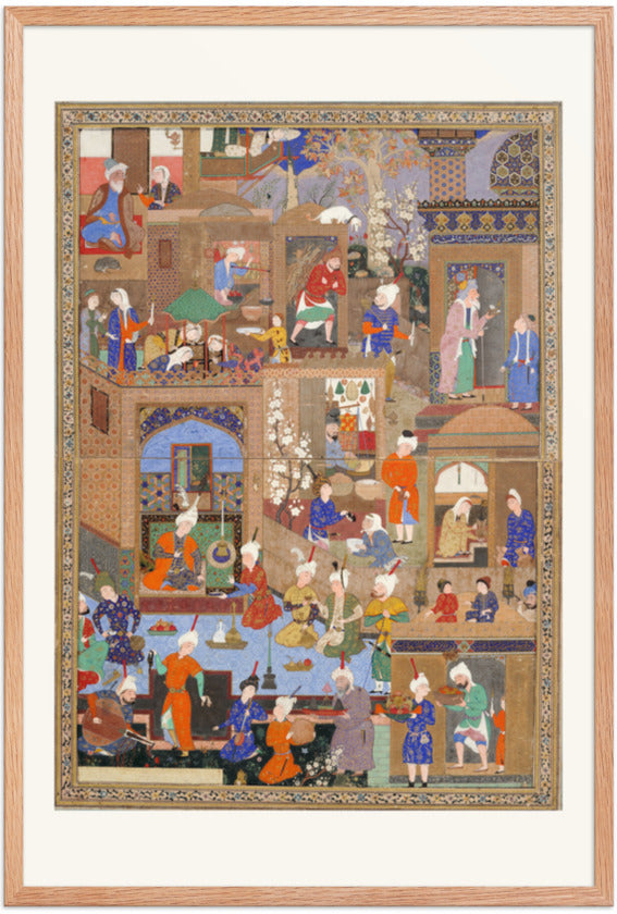 Nighttime in a City by Mir Sayyid Ali | Restored Persian Miniature — view 25