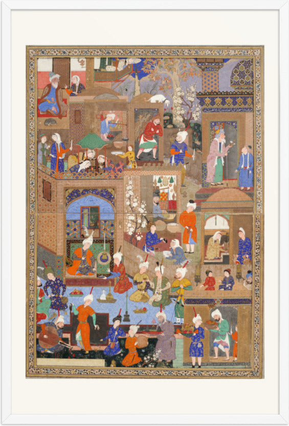 Nighttime in a City by Mir Sayyid Ali | Restored Persian Miniature — view 26