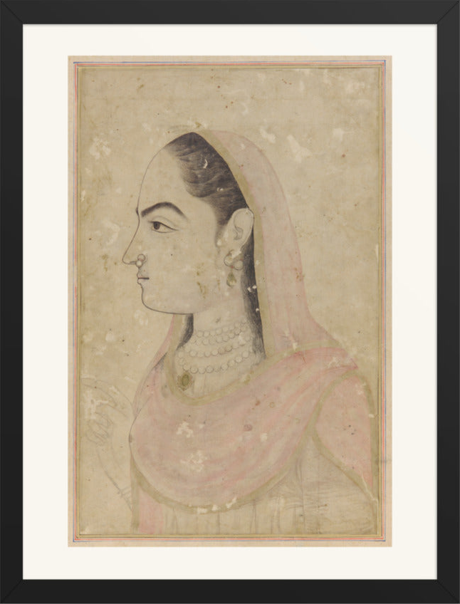 Nur Jahan in Profile — Restored Mughal Wall Art — view 9