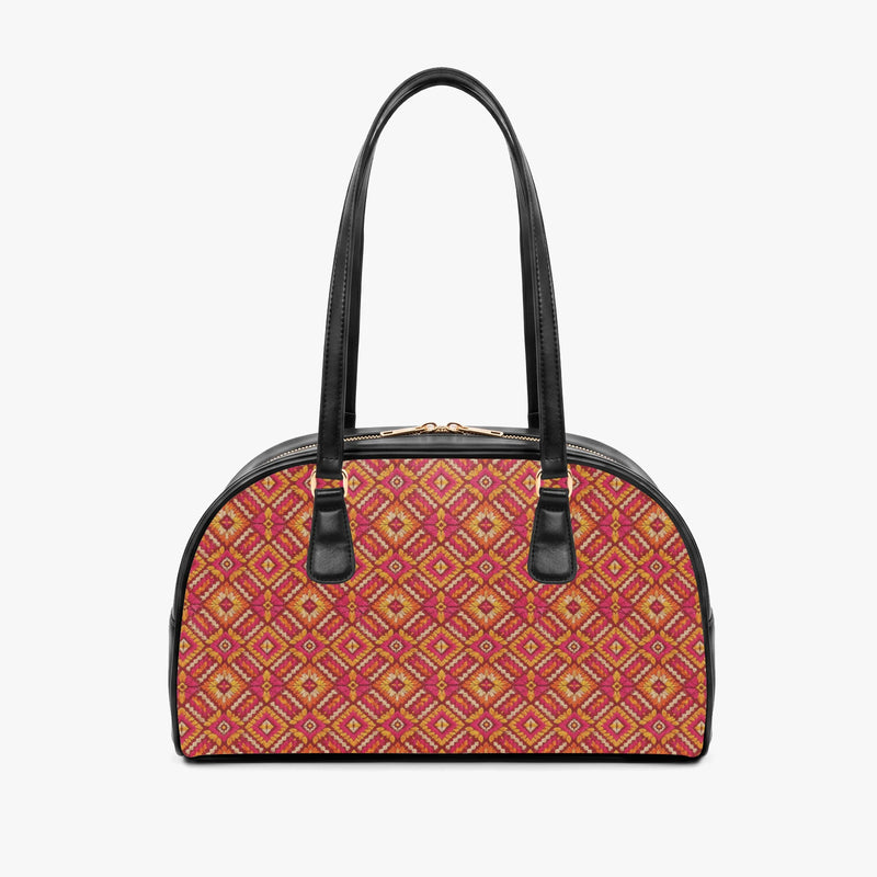 Phulkari — Saffron & Red Arch-Top Handbag