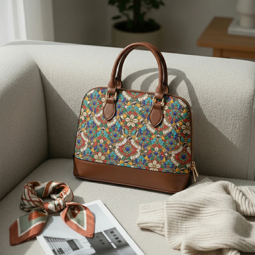 Stone Mosaic — Jewel Tones Dome Handbag — view 5