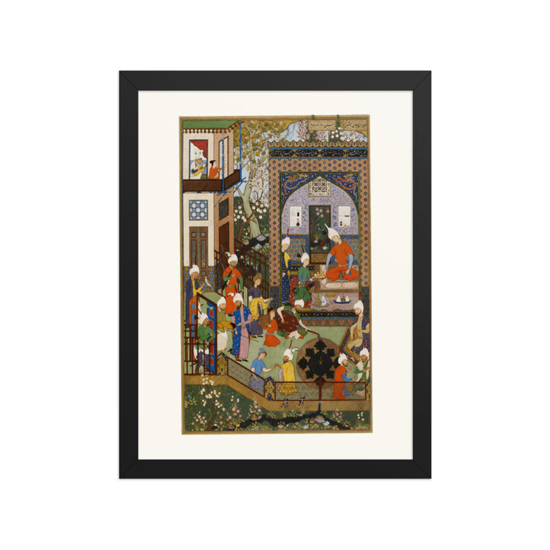 Khusraw Listens to the Music of Barbad | Restored Persian Miniature