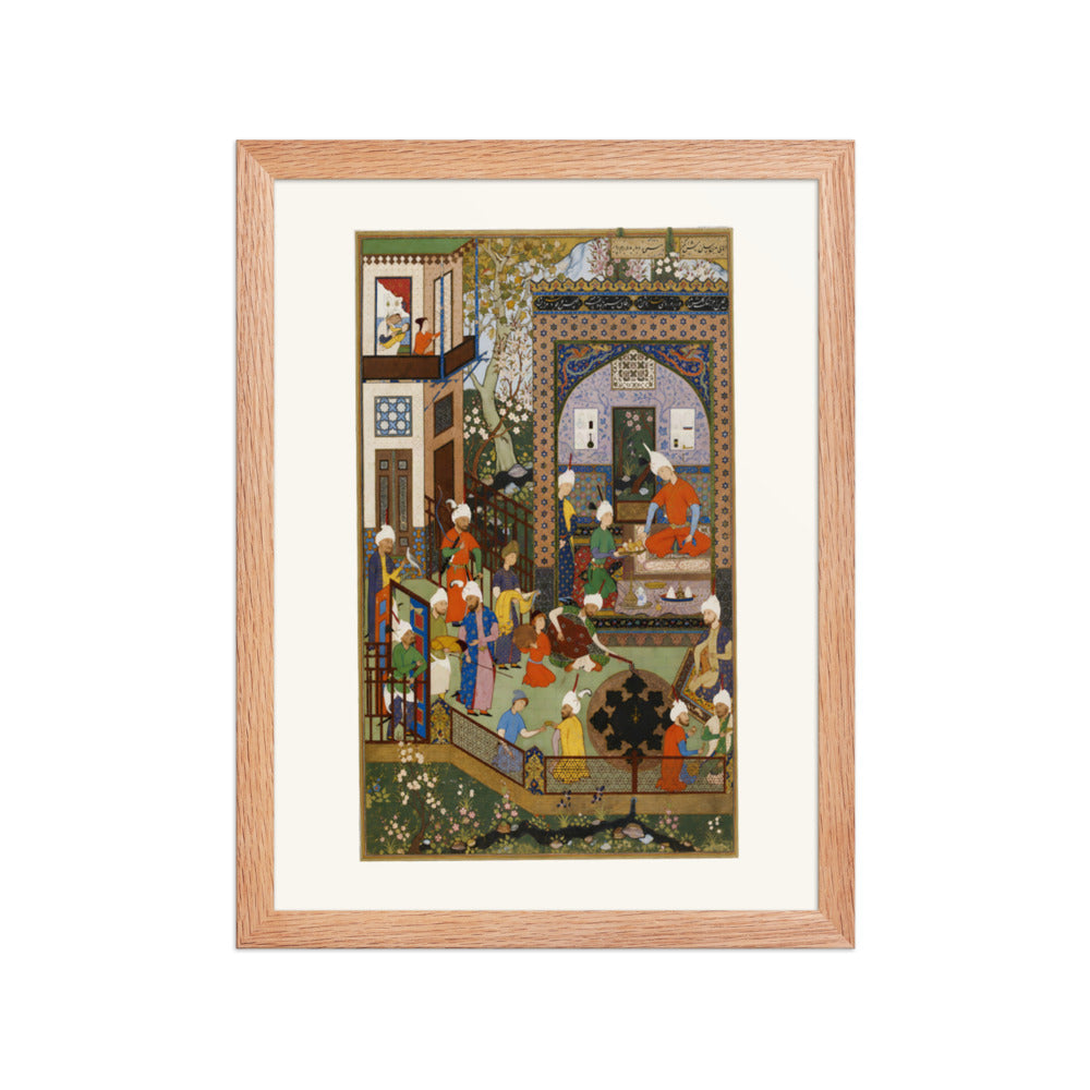 Khusraw Listens to the Music of Barbad | Restored Persian Miniature — view 4