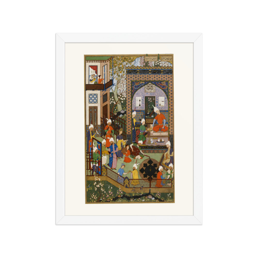 Khusraw Listens to the Music of Barbad | Restored Persian Miniature — view 7
