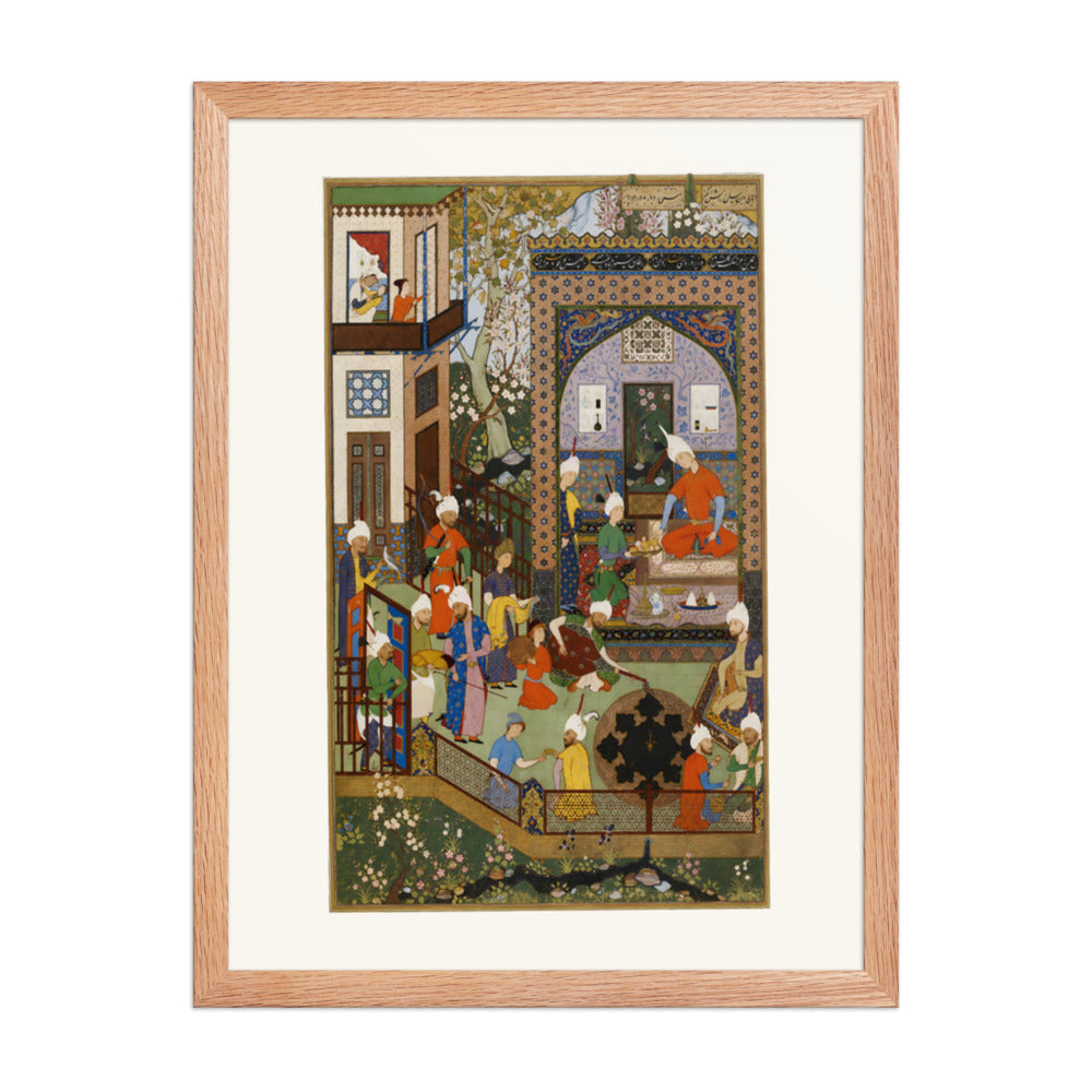 Khusraw Listens to the Music of Barbad | Restored Persian Miniature — view 5