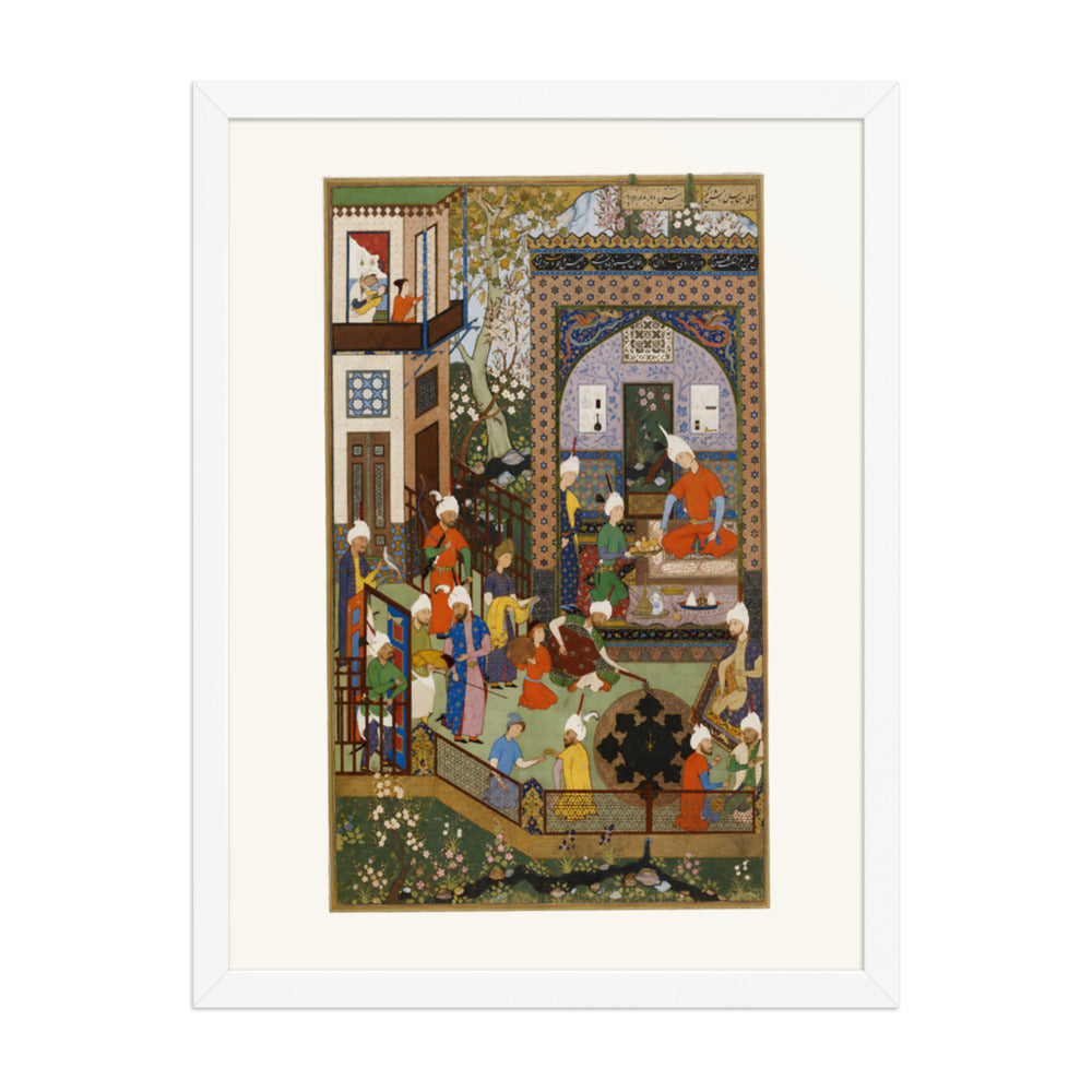 Khusraw Listens to the Music of Barbad | Restored Persian Miniature — view 8