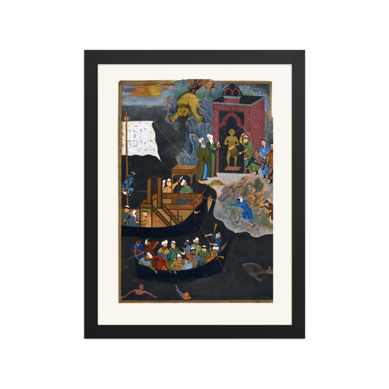 Iskandar Beats the Drum | Restored Persian Miniature