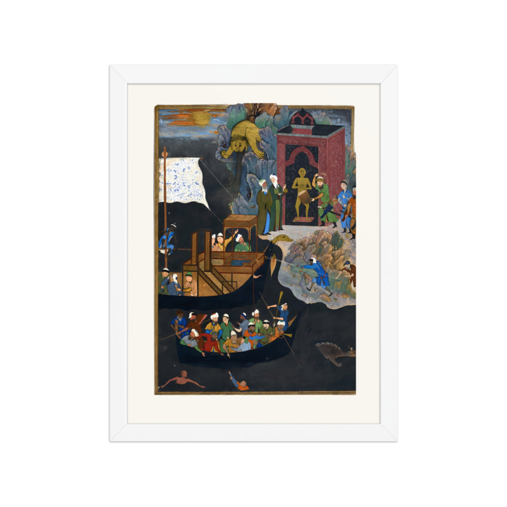 Iskandar Beats the Drum | Restored Persian Miniature — view 5