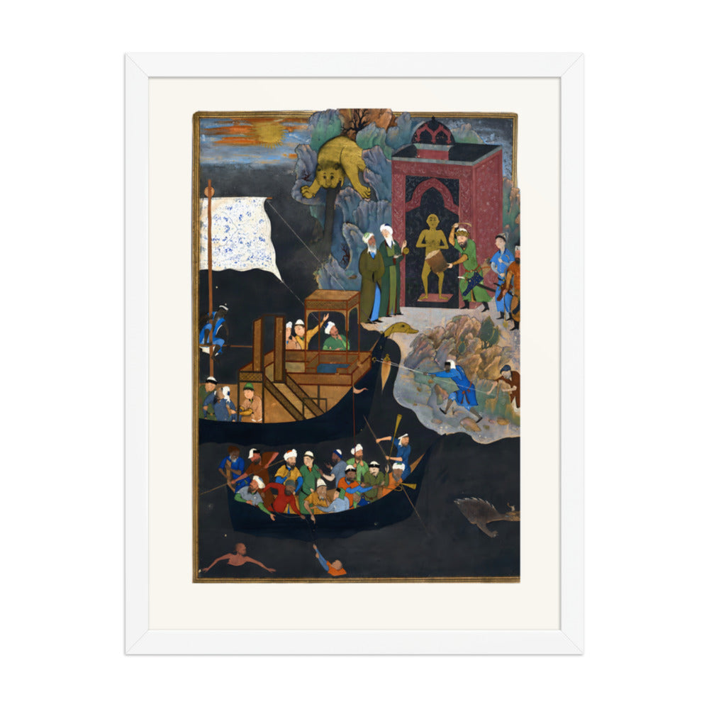 Iskandar Beats the Drum | Restored Persian Miniature — view 6