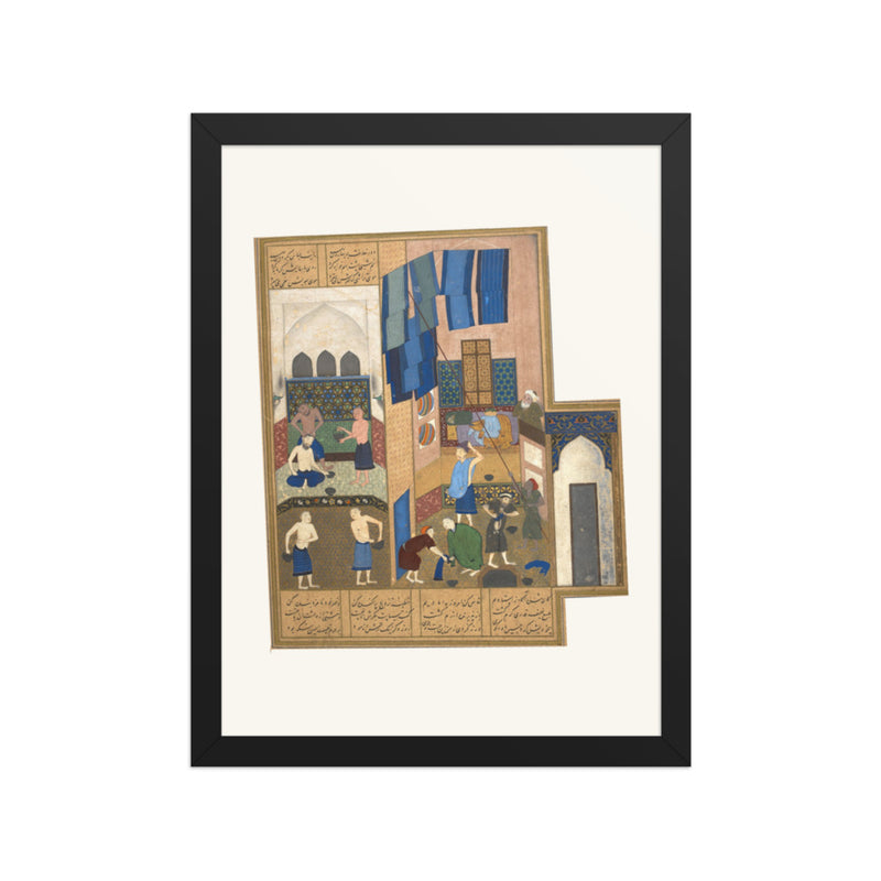 Harun al-Rashid and the Barber | Restored Persian Miniature