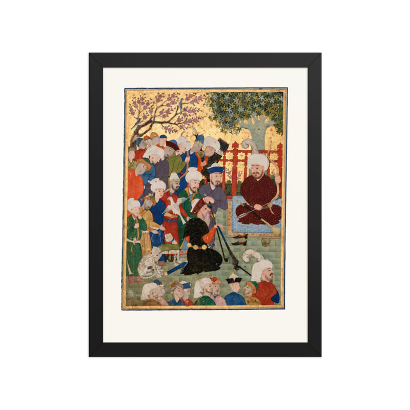 A Kneeling Elder Addresses the Assembly | Restored Persian Miniature