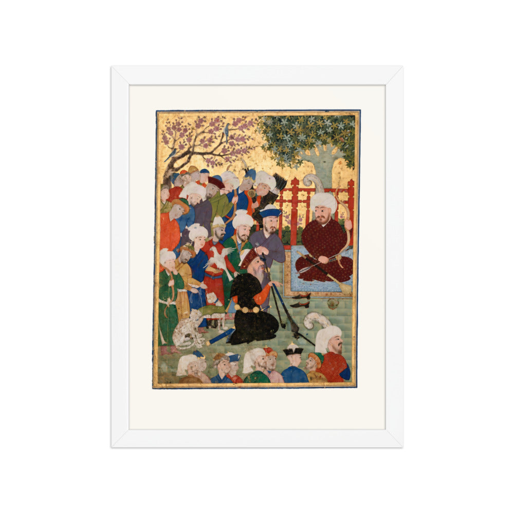 A Kneeling Elder Addresses the Assembly | Restored Persian Miniature — view 5
