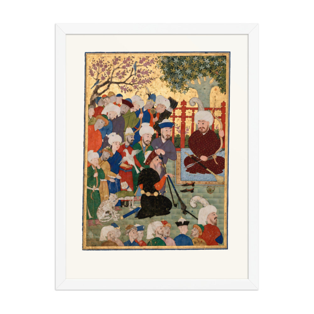 A Kneeling Elder Addresses the Assembly | Restored Persian Miniature — view 6