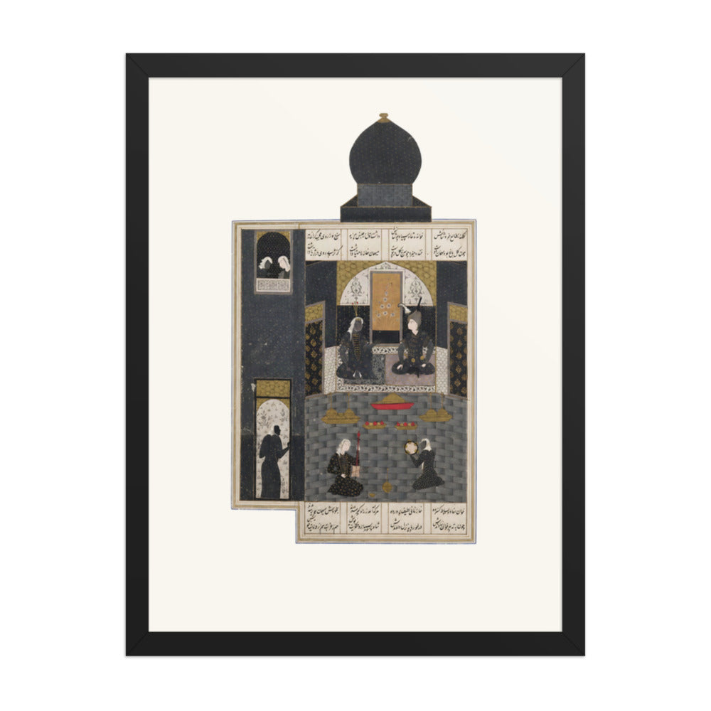 Mourners in Black Beneath a Dark Dome | Restored Persian Miniature — view 2