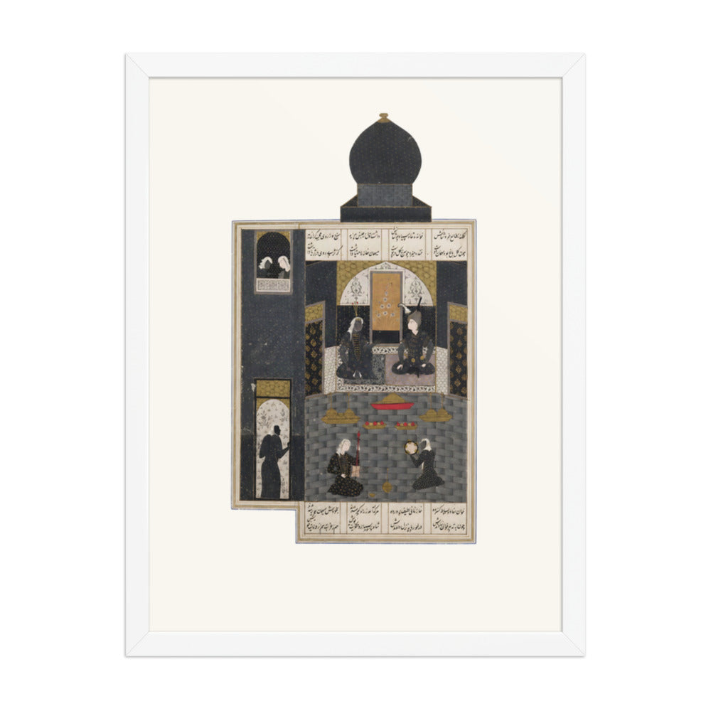 Mourners in Black Beneath a Dark Dome | Restored Persian Miniature — view 6