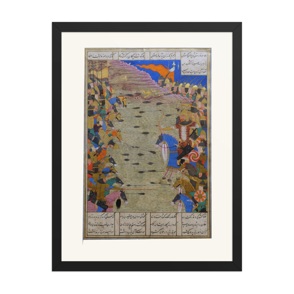 Rustam Shoots the Turanian Hero Ashkabus | Restored Persian Miniature — view 2