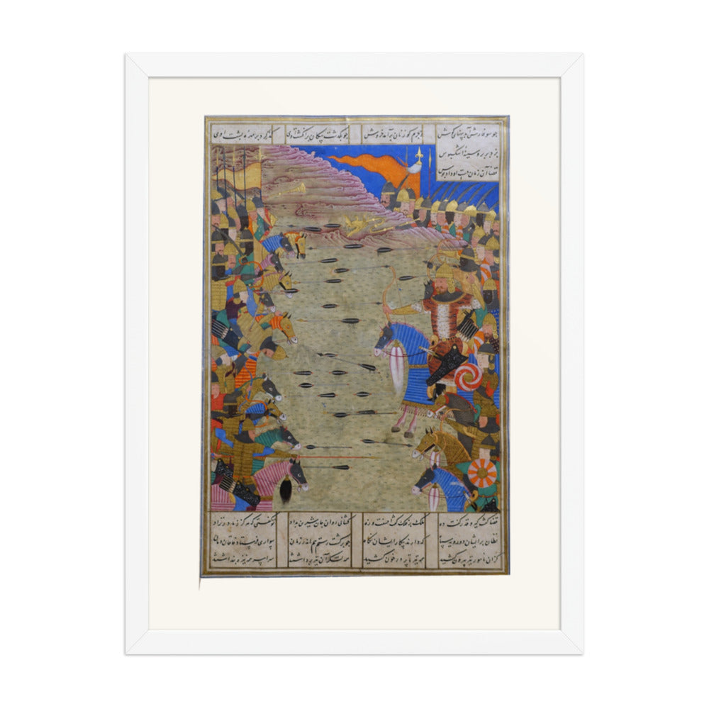 Rustam Shoots the Turanian Hero Ashkabus | Restored Persian Miniature — view 8