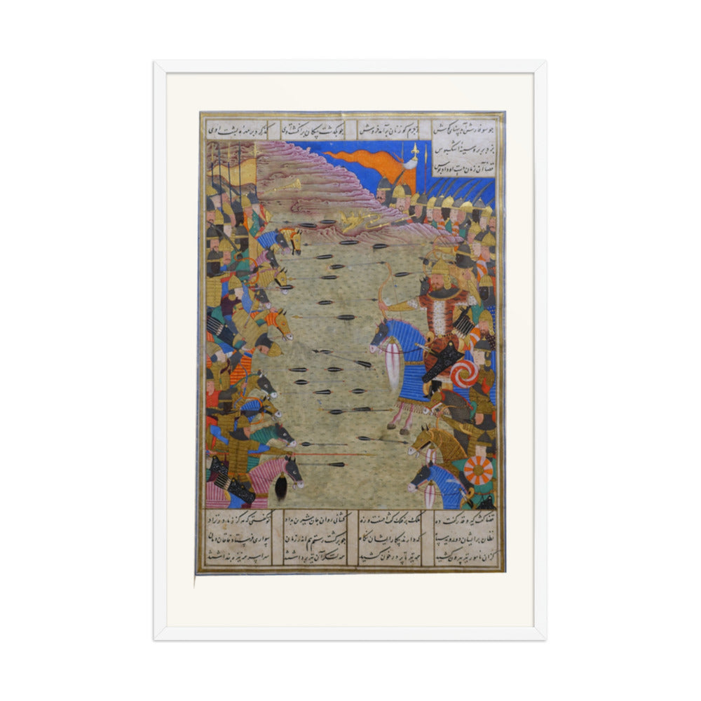 Rustam Shoots the Turanian Hero Ashkabus | Restored Persian Miniature — view 9