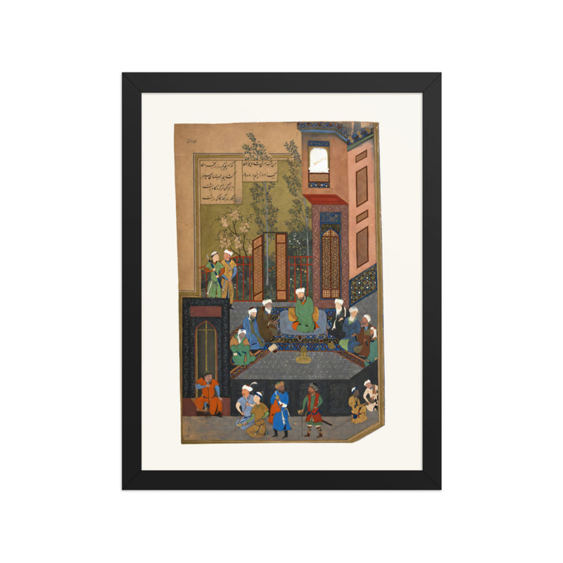 Iskandar with the Seven Sages | Restored Persian Miniature