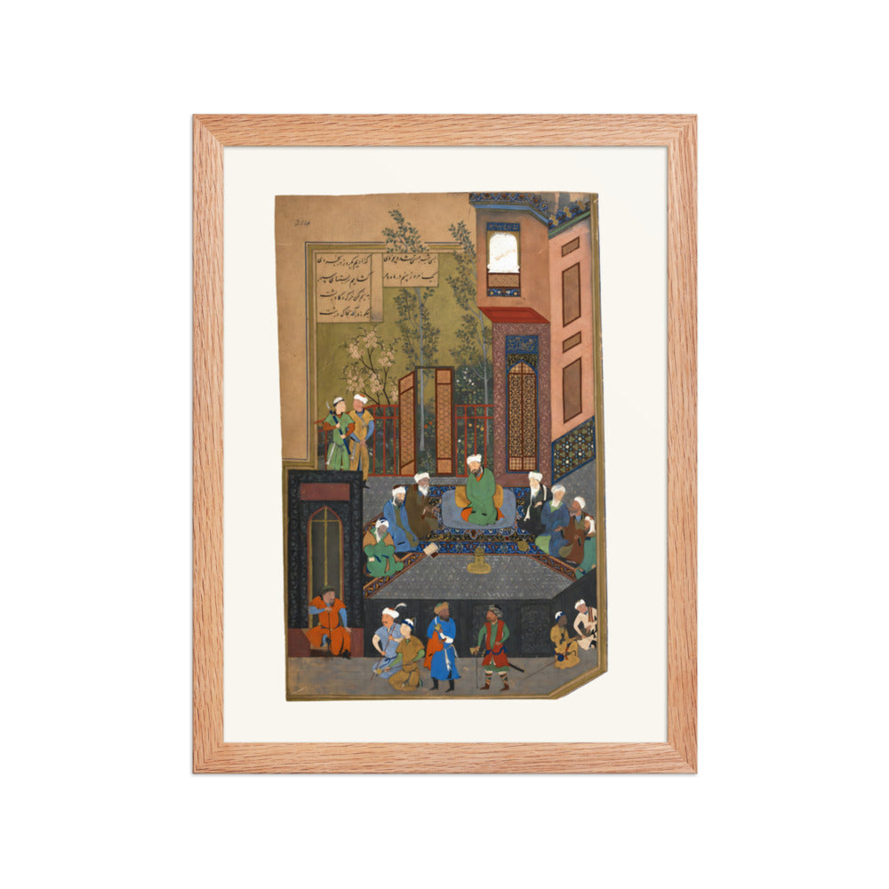 Iskandar with the Seven Sages | Restored Persian Miniature — view 3