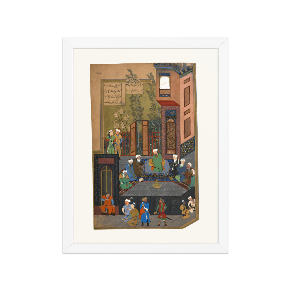Iskandar with the Seven Sages | Restored Persian Miniature — view 5