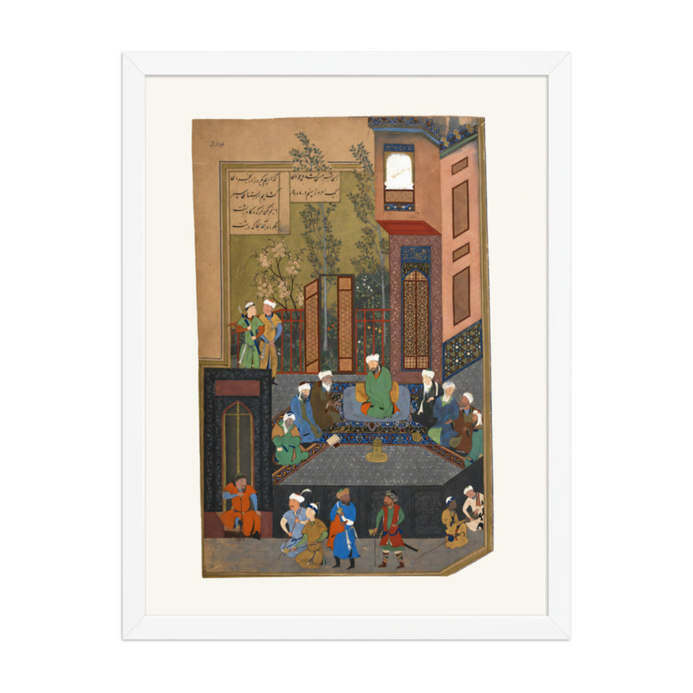 Iskandar with the Seven Sages | Restored Persian Miniature — view 6