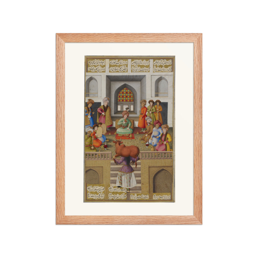Fitna Carries the Ox up the Sixty Steps | Restored Persian Miniature — view 4